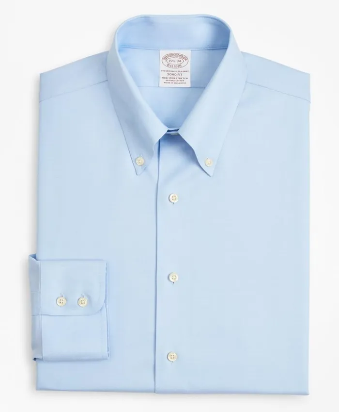 Brooks Brothers Dress Shirts Stretch Soho ExtraSlimFit Dress Shirt NonIron Twill ButtonDown Collar Light Blue 8211 Men Brooks Brothers Dress Shirts Stretch Soho ExtraSlimFit Dress Shirt NonIron Twill ButtonDown Collar Light Blue 8211 Men