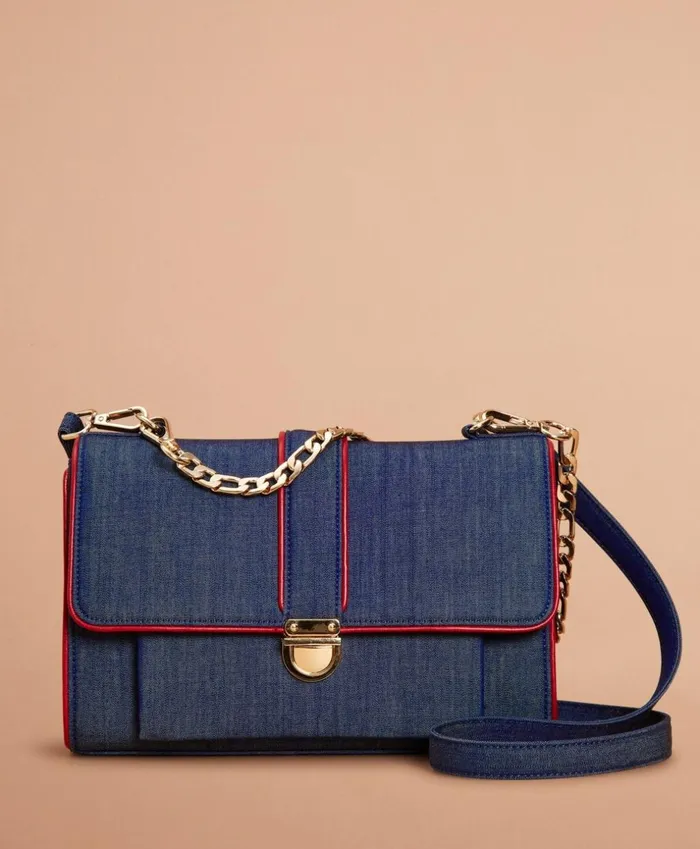 Brooks Brothers Handbags and Wallets Denim ChainStrap Shoulder Bag Dark Blue 8211 Women Brooks Brothers Handbags and Wallets Denim ChainStrap Shoulder Bag Dark Blue 8211 Women