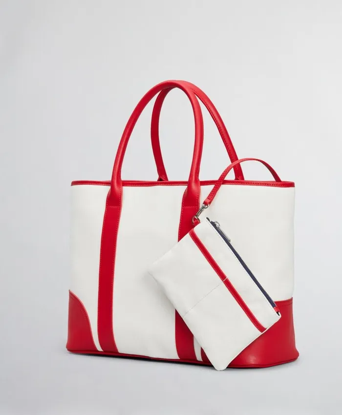 Brooks Brothers Handbags and Wallets LeatherTrimmed Canvas Tote Bag Red 8211 Women Brooks Brothers Handbags and Wallets LeatherTrimmed Canvas Tote Bag Red 8211 Women