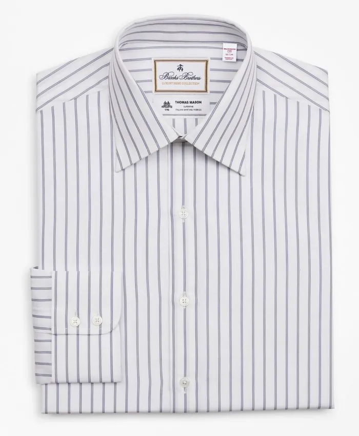 Brooks Brothers Luxury Shirts Luxury Collection Madison ClassicFit Dress Shirt Franklin Spread Collar MicroOutline Stripe White 8211 Men Brooks Brothers Luxury Shirts Luxury Collection Madison ClassicFit Dress Shirt Franklin Spread Collar MicroOutline Stripe White 8211 Men