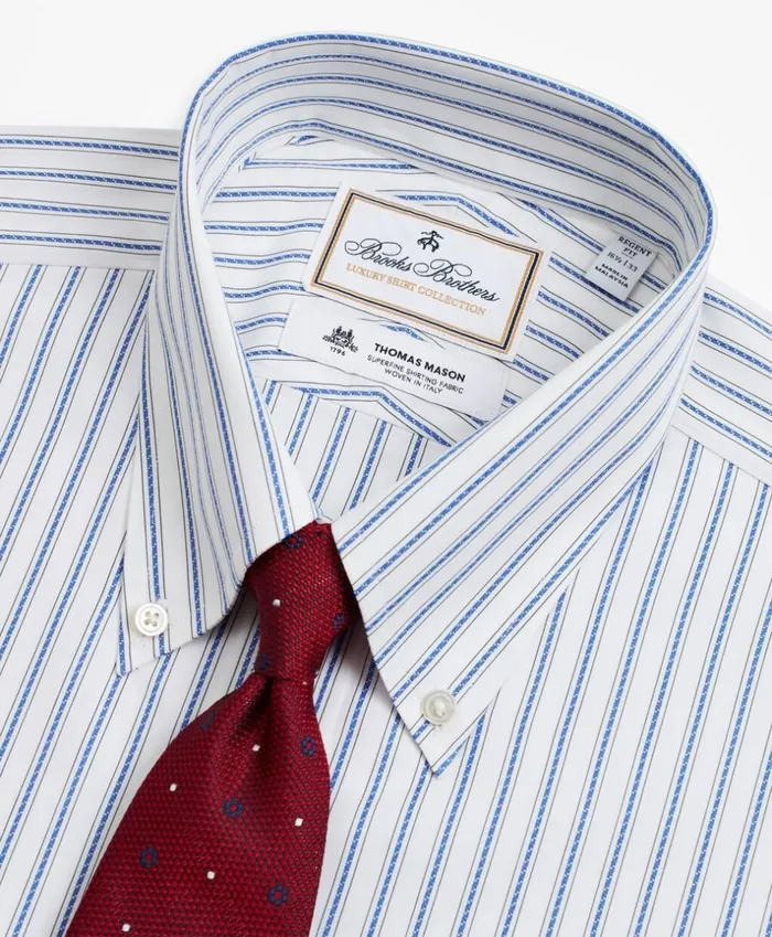 Brooks Brothers Luxury Shirts Luxury Collection Regent Fitted Dress Shirt ButtonDown Collar Stripe Blue 8211 Men Brooks Brothers Luxury Shirts Luxury Collection Regent Fitted Dress Shirt ButtonDown Collar Stripe Blue 8211 Men