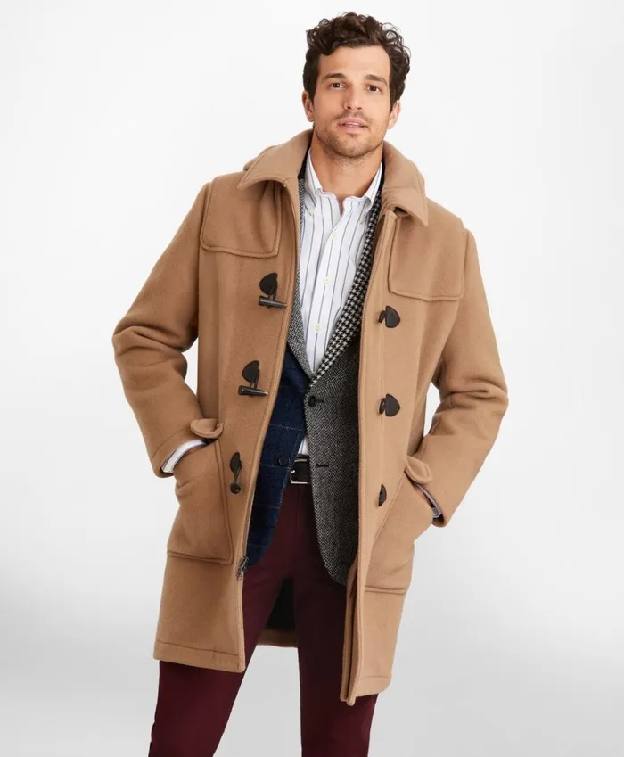 Brooks Brothers Outerwear Wool Duffle Coat Beige 8211 Men