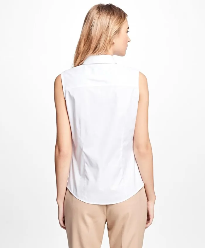 Brooks Brothers Petites Petite NonIron Fitted Sleeveless Dress Shirt White 8211 Women Brooks Brothers Petites Petite NonIron Fitted Sleeveless Dress Shirt White 8211 Women