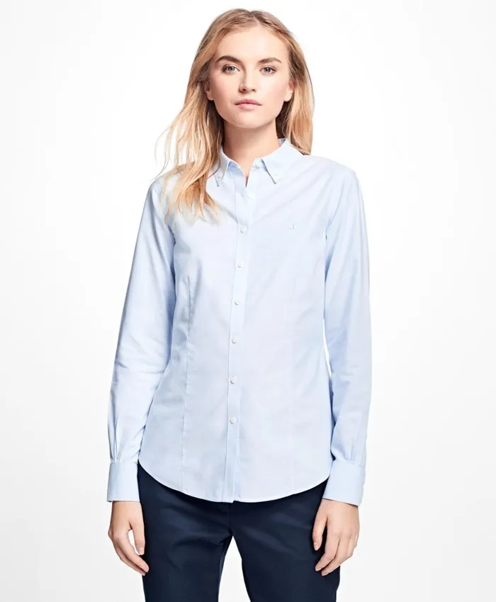 Brooks Brothers Petites Petite NonIron TailoredFit Supima Cotton Dress Shirt Light Blue 8211 Women Brooks Brothers Petites Petite NonIron TailoredFit Supima Cotton Dress Shirt Light Blue 8211 Women