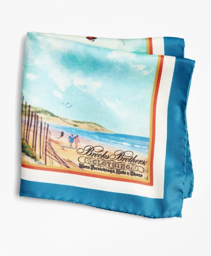 Brooks Brothers Pocket Squares and Handkerchiefs Limited Edition Archival Collection Spring 1981 Silk Pocket Square Blue 8211 Men Brooks Brothers Pocket Squares and Handkerchiefs Limited Edition Archival Collection Spring 1981 Silk Pocket Square Blue 8211 Men