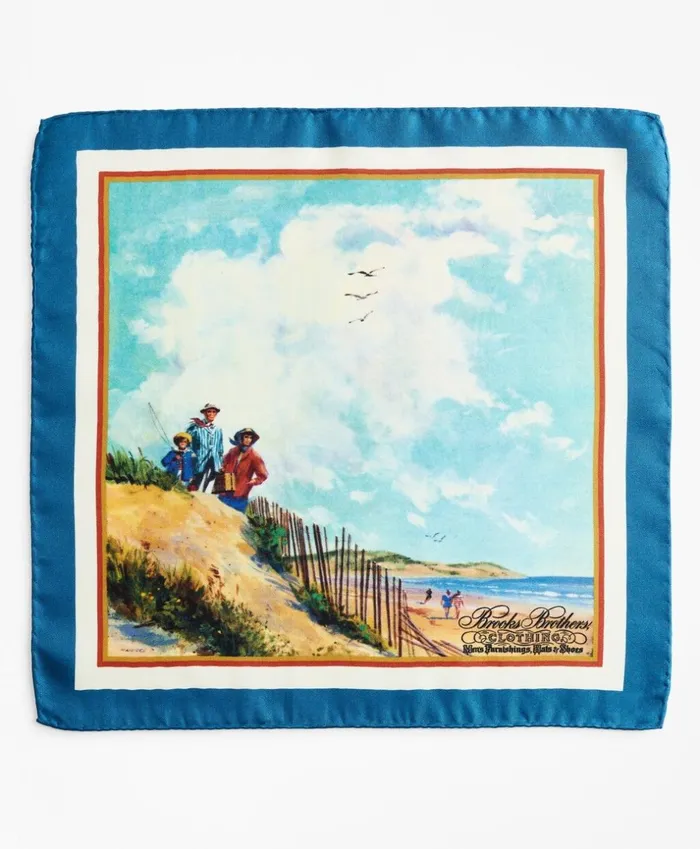 Brooks Brothers Pocket Squares and Handkerchiefs Limited Edition Archival Collection Spring 1981 Silk Pocket Square Blue 8211 Men Brooks Brothers Pocket Squares and Handkerchiefs Limited Edition Archival Collection Spring 1981 Silk Pocket Square Blue 8211 Men