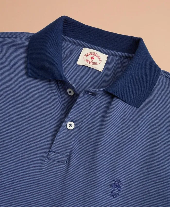 Brooks Brothers Polos and TShirts Cotton Jersey MiniStripe Polo Shirt Navy 8211 Men Brooks Brothers Polos and TShirts Cotton Jersey MiniStripe Polo Shirt Navy 8211 Men