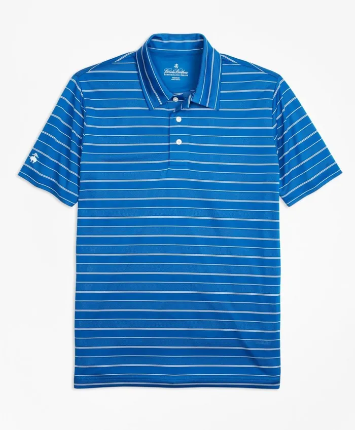 Brooks Brothers Polos and TShirts Performance Series Bird039sEye Stripe Polo Shirt Blue 8211 Men Brooks Brothers Polos and TShirts Performance Series Bird039sEye Stripe Polo Shirt Blue 8211 Men