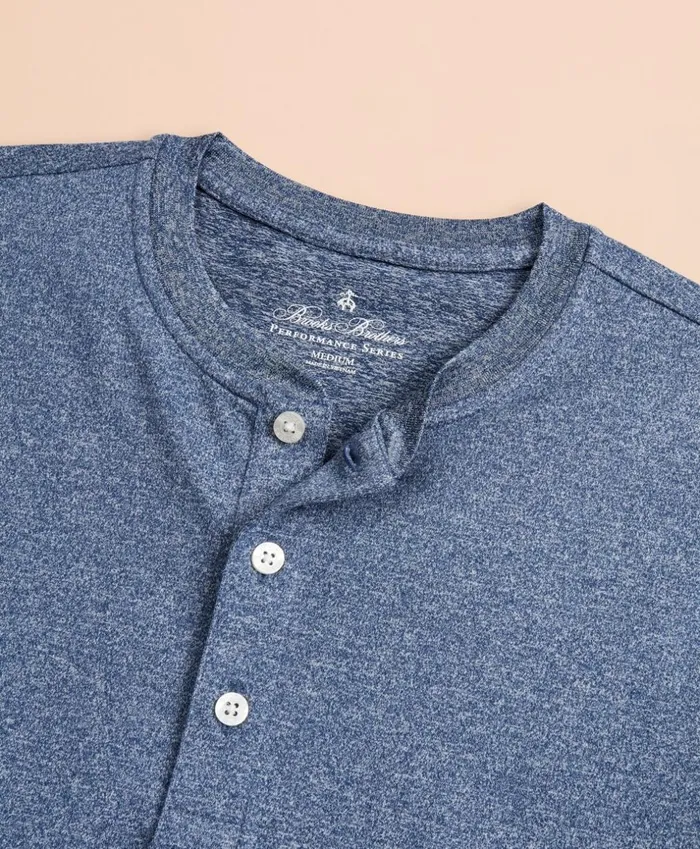 Brooks Brothers Polos and TShirts Performance Series LongSleeve Henley Blue 8211 Men Brooks Brothers Polos and TShirts Performance Series LongSleeve Henley Blue 8211 Men