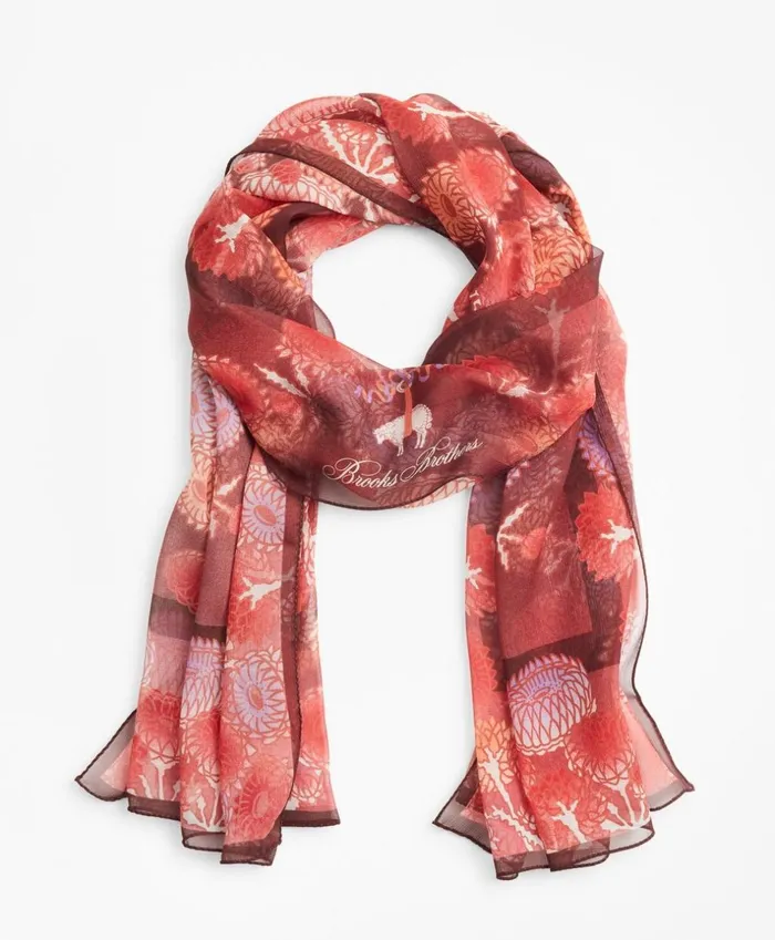 Brooks Brothers Scarves Hats and Gloves FloralPrint Silk Chiffon Oblong Scarf Pinkmulti 8211 Women Brooks Brothers Scarves Hats and Gloves FloralPrint Silk Chiffon Oblong Scarf Pinkmulti 8211 Women