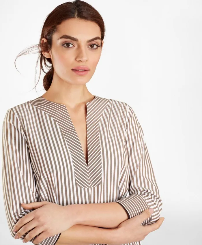 Brooks Brothers Shirts and Tops NonIron Striped Supima Cotton Shirt Brownwhite 8211 Women Brooks Brothers Shirts and Tops NonIron Striped Supima Cotton Shirt Brownwhite 8211 Women