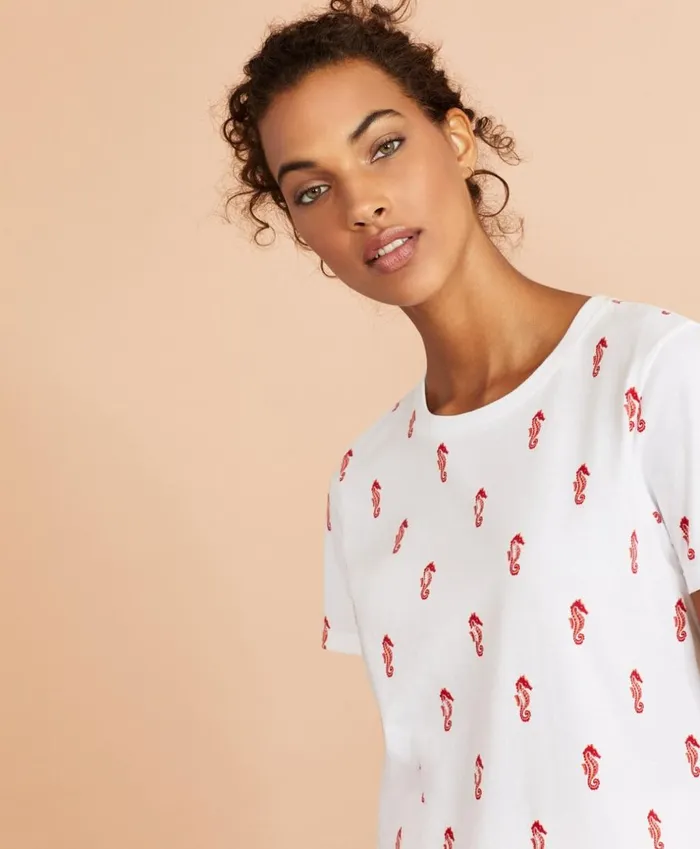 Brooks Brothers Shirts and Tops Sequined SeahorsePrint Cotton TShirt White 8211 Women Brooks Brothers Shirts and Tops Sequined SeahorsePrint Cotton TShirt White 8211 Women