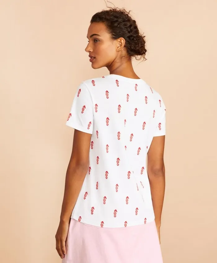 Brooks Brothers Shirts and Tops Sequined SeahorsePrint Cotton TShirt White 8211 Women Brooks Brothers Shirts and Tops Sequined SeahorsePrint Cotton TShirt White 8211 Women