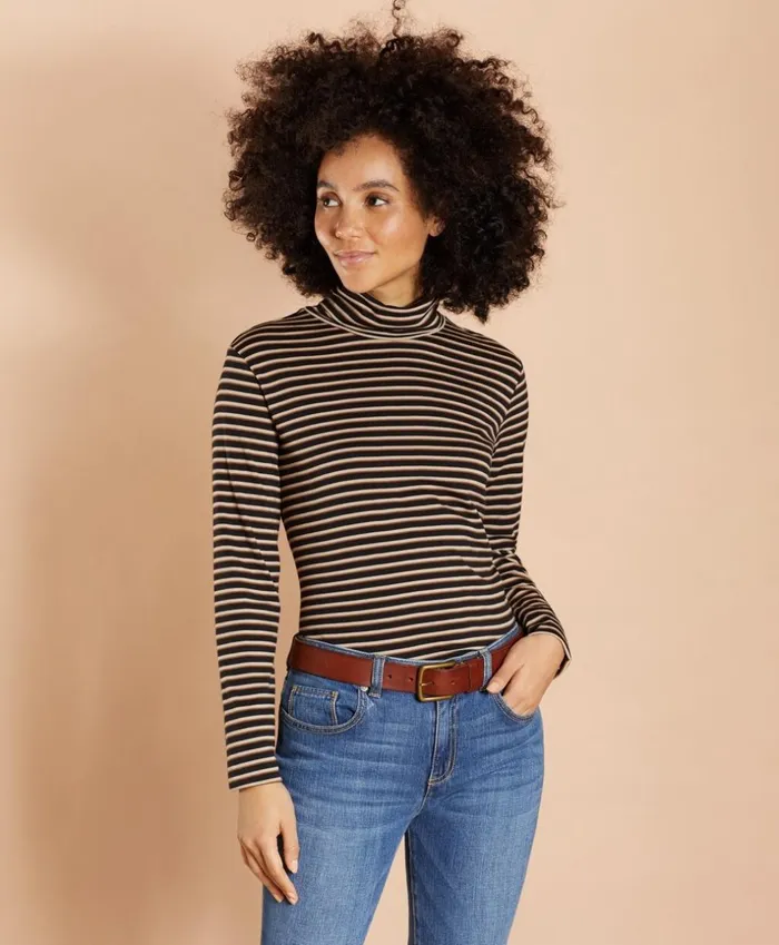 Brooks Brothers Shirts and Tops Striped LongSleeve Turtleneck Blacktan 8211 Women Brooks Brothers Shirts and Tops Striped LongSleeve Turtleneck Blacktan 8211 Women