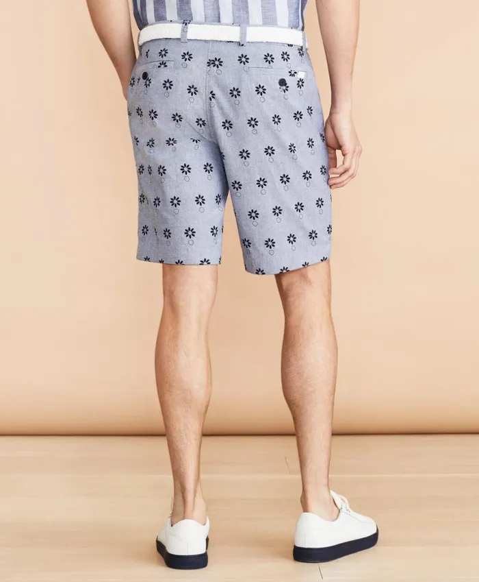 Brooks Brothers Shorts and Swimwear Chambray Flower Print Shorts Chambray 8211 Men Brooks Brothers Shorts and Swimwear Chambray Flower Print Shorts Chambray 8211 Men
