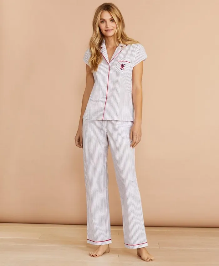 Brooks Brothers Sleepwear Striped Cotton Poplin Pajamas Whitemulti 8211 Women