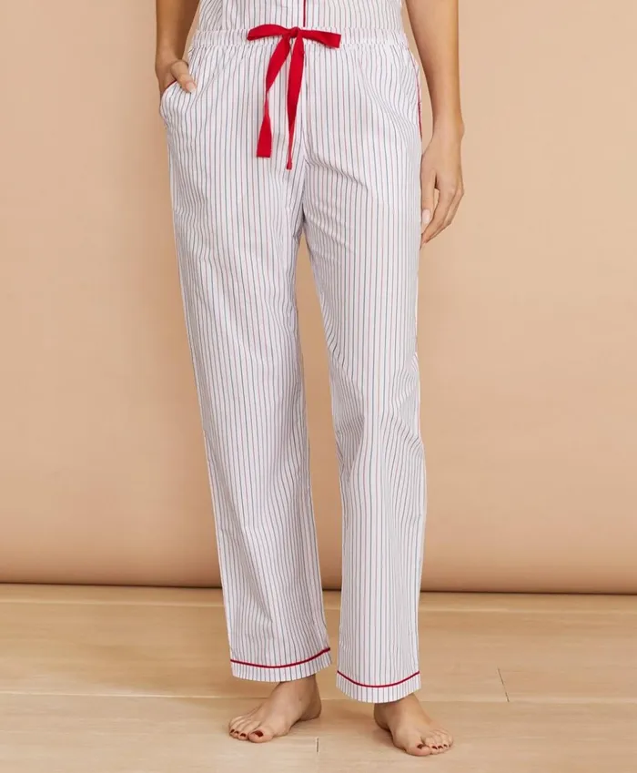 Brooks Brothers Sleepwear Striped Cotton Poplin Pajamas Whitemulti 8211 Women