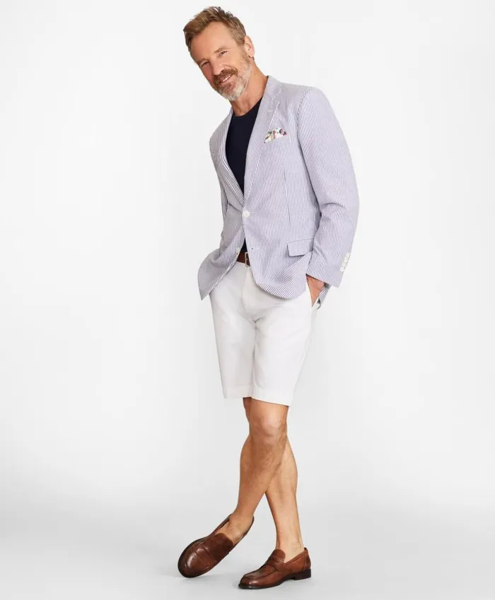 Brooks Brothers Sport Coats and Vests Madison Fit Stripe Seersucker Sport Coat Bluewhite 8211 Men Brooks Brothers Sport Coats and Vests Madison Fit Stripe Seersucker Sport Coat Bluewhite 8211 Men