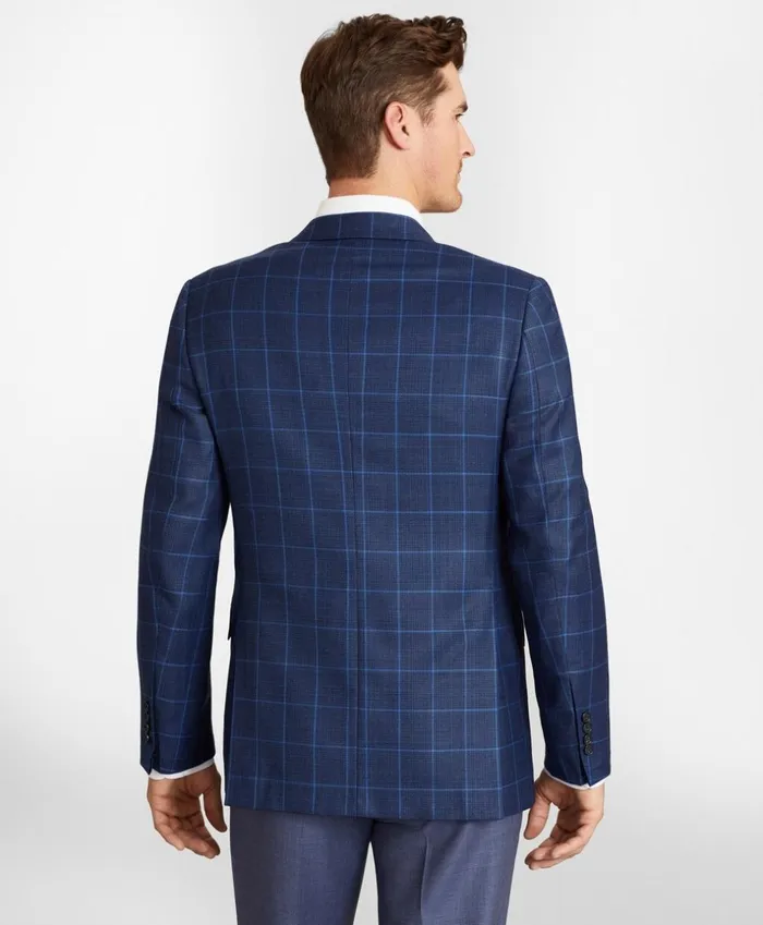 Brooks Brothers Sport Coats and Vests Regent Fit Hopsack Windowpane Sport Coat Navy 8211 Men Brooks Brothers Sport Coats and Vests Regent Fit Hopsack Windowpane Sport Coat Navy 8211 Men