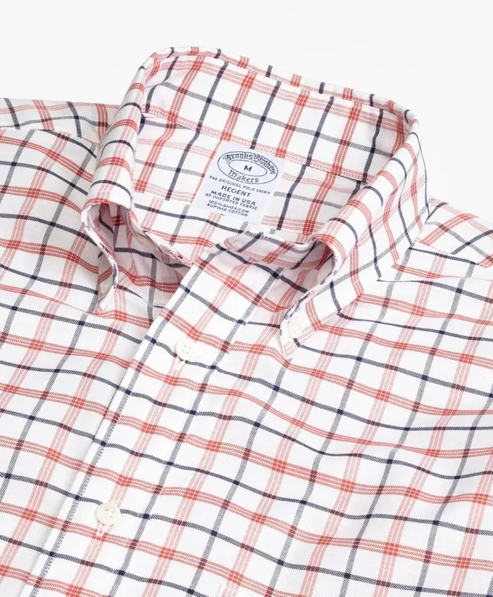 Brooks Brothers Sport Shirts Regent Fit Oxford Large Check Sport Shirt White Multi 8211 Men