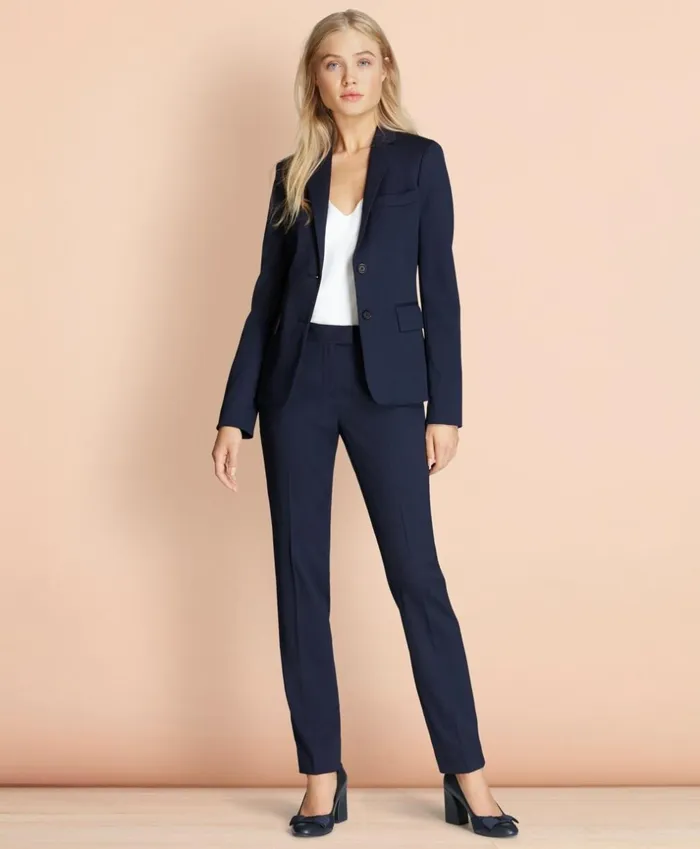 Brooks Brothers Suit Separates Stretch Wool TwoButton Jacket Navy 8211 Women