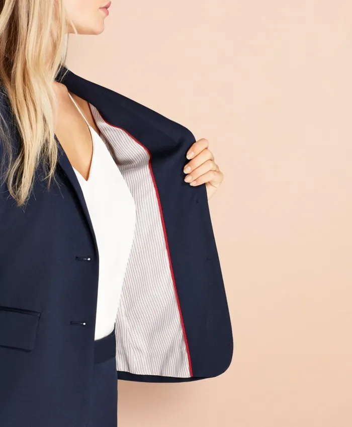 Brooks Brothers Suit Separates Stretch Wool TwoButton Jacket Navy 8211 Women