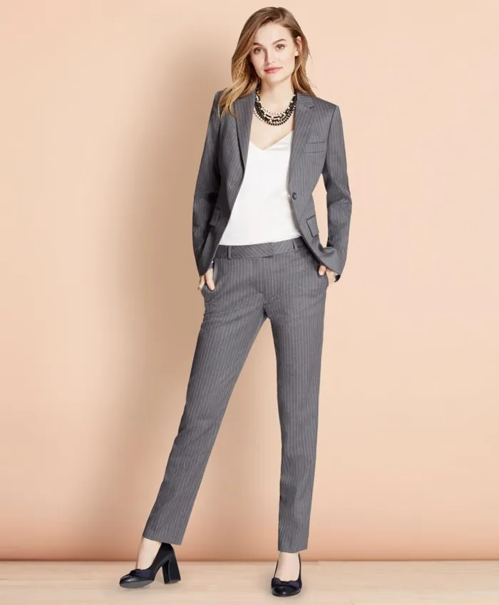 Brooks Brothers Suit Separates Tapered Pinstripe Stretch Wool Trousers Grey 8211 Women Brooks Brothers Suit Separates Tapered Pinstripe Stretch Wool Trousers Grey 8211 Women