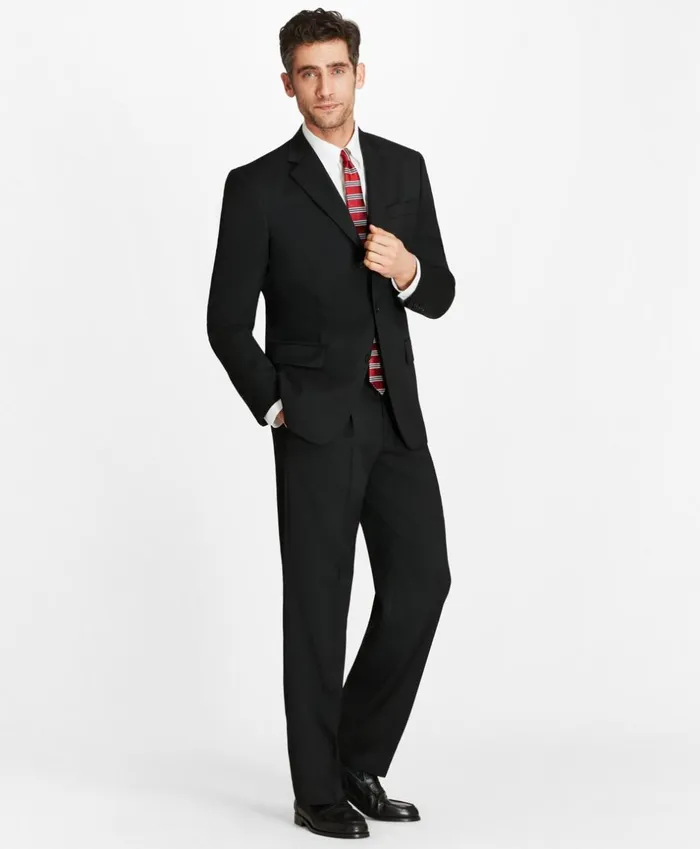 Brooks Brothers Suits Madison Fit ThreeButton 1818 Suit Black 8211 Men