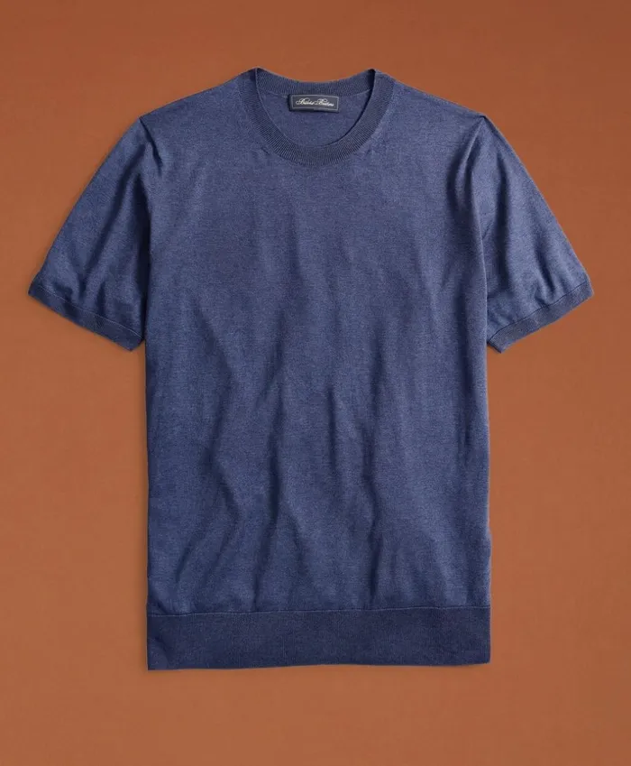 Brooks Brothers Sweaters Golden Fleece ShortSleeve Silk Sweater Blue 8211 Men Brooks Brothers Sweaters Golden Fleece ShortSleeve Silk Sweater Blue 8211 Men
