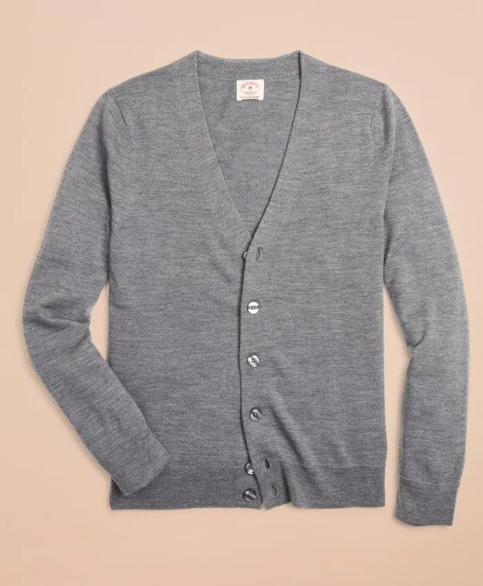 Brooks Brothers Sweaters Merino Wool Cardigan Grey 8211 Men