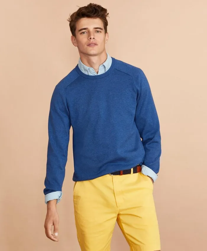 Brooks Brothers Sweaters Performance Series COOLMAX Crewneck Sweater Blue 8211 Men