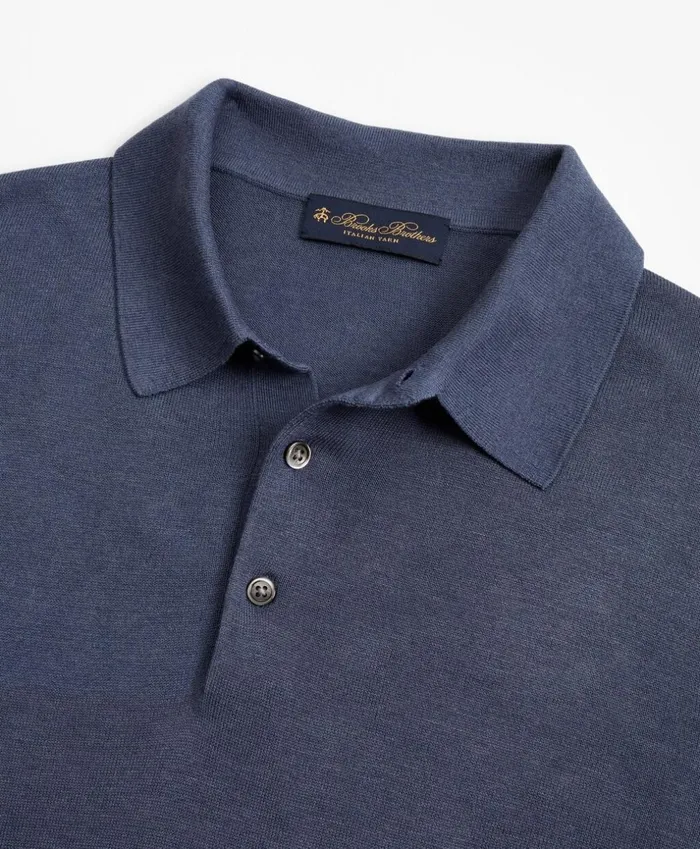 Brooks Brothers Sweaters Silk And Cotton Polo Sweater Slate 8211 Men Brooks Brothers Sweaters Silk And Cotton Polo Sweater Slate 8211 Men