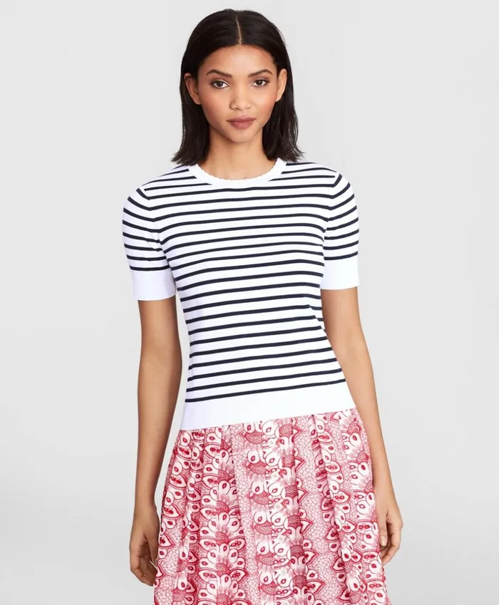 Brooks Brothers Sweaters Striped ShortSleeve Shell Whitenavy 8211 Women Brooks Brothers Sweaters Striped ShortSleeve Shell Whitenavy 8211 Women