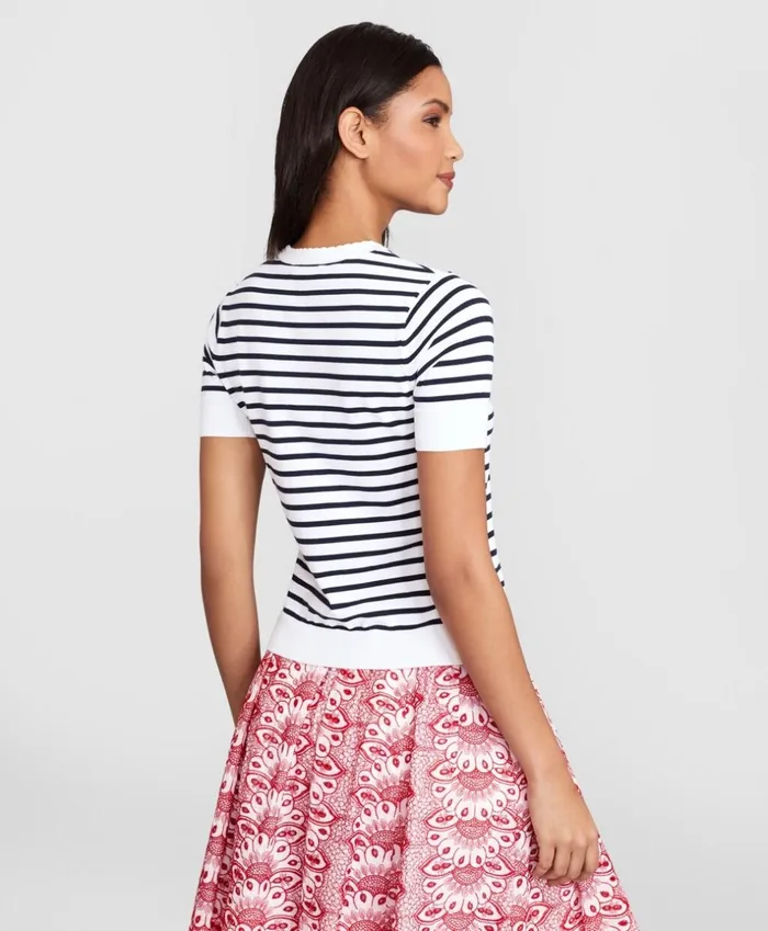 Brooks Brothers Sweaters Striped ShortSleeve Shell Whitenavy 8211 Women Brooks Brothers Sweaters Striped ShortSleeve Shell Whitenavy 8211 Women