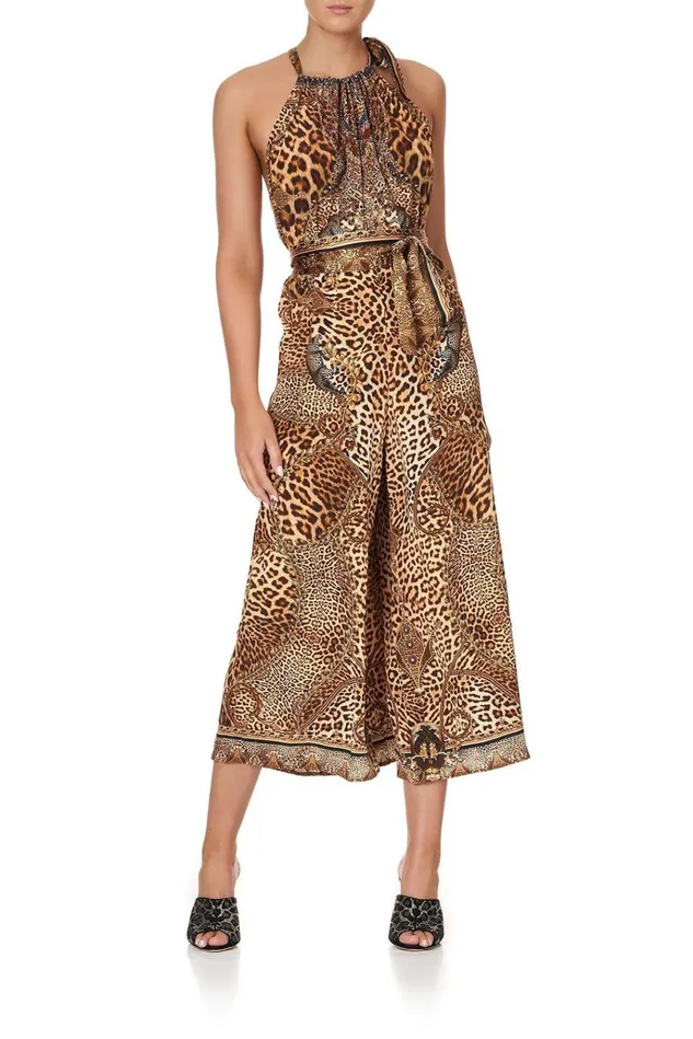 Camilla Extended Sizes Women Drawstring Neck Jumpsuit Lady Lodge
