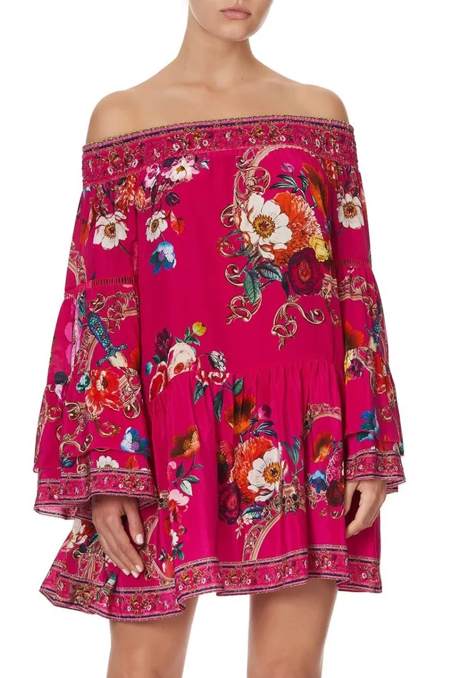 Camilla Flowy Dresses Women Off Shoulder Dress With Smocking Apple Eyed
