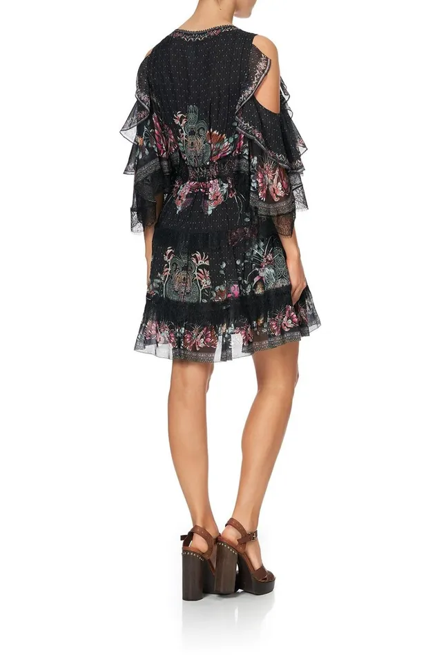 Camilla Party Dresses Women Button Up Dress With Lace Insert Restless Nights