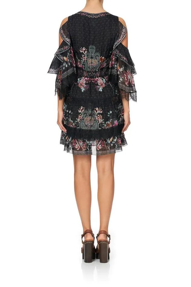 Camilla Party Dresses Women Button Up Dress With Lace Insert Restless Nights
