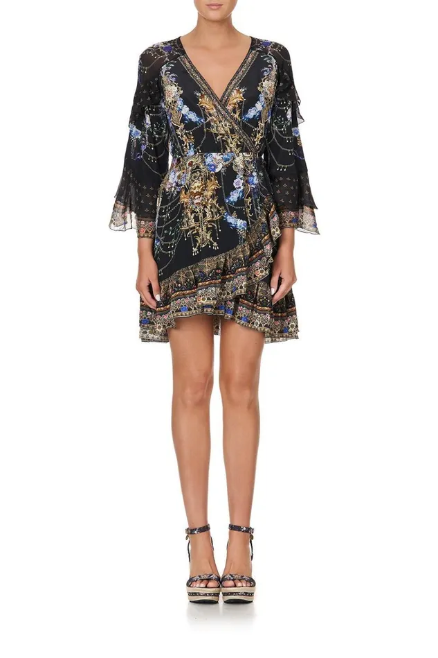 Camilla Party Dresses Women Short Wrap Dress With Ruffles Palace Playhouse