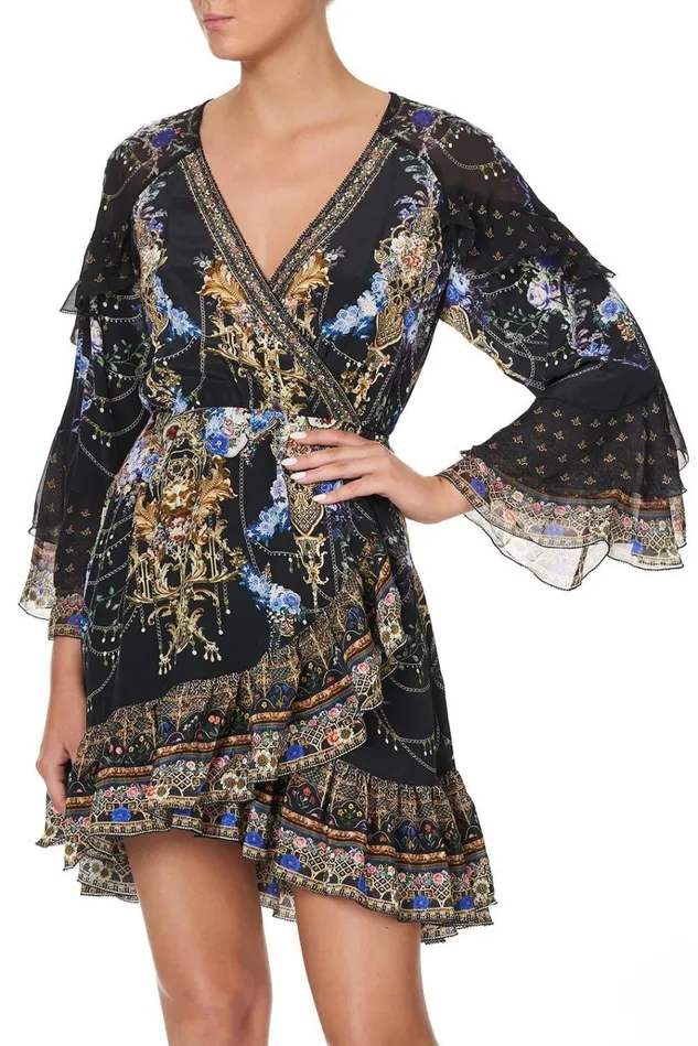 Camilla Party Dresses Women Short Wrap Dress With Ruffles Palace Playhouse