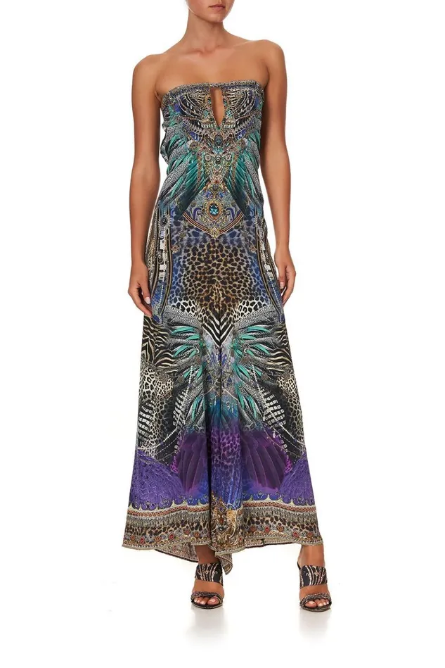 Camilla Playsuits and Jumpsuits Women Drawstring Neck Jumpsuit Animal Army