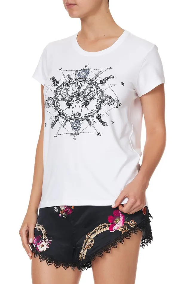 Camilla Tees Women Curved Hem Fitted Tee Taurus