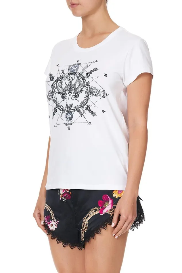 Camilla Tees Women Curved Hem Fitted Tee Taurus