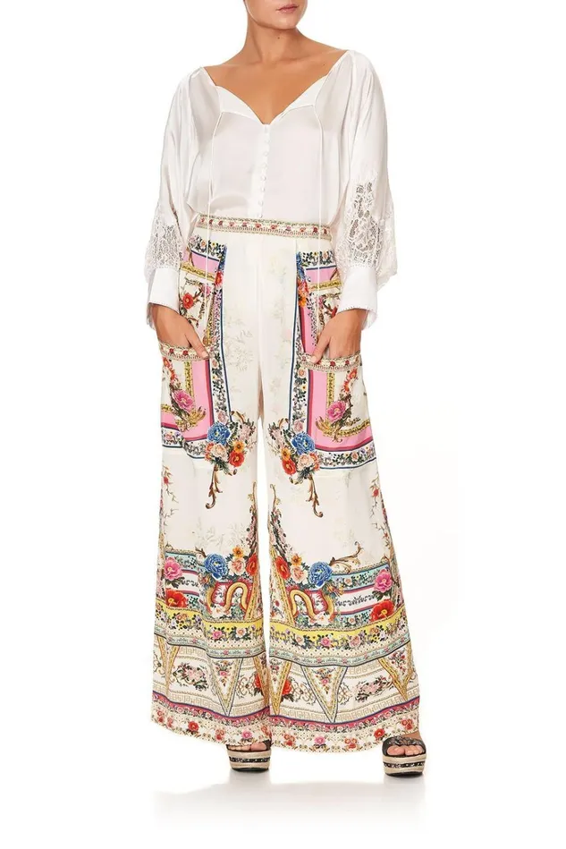 Camilla Tops Women Raglan Sleeve Button Up Top Solid Cream