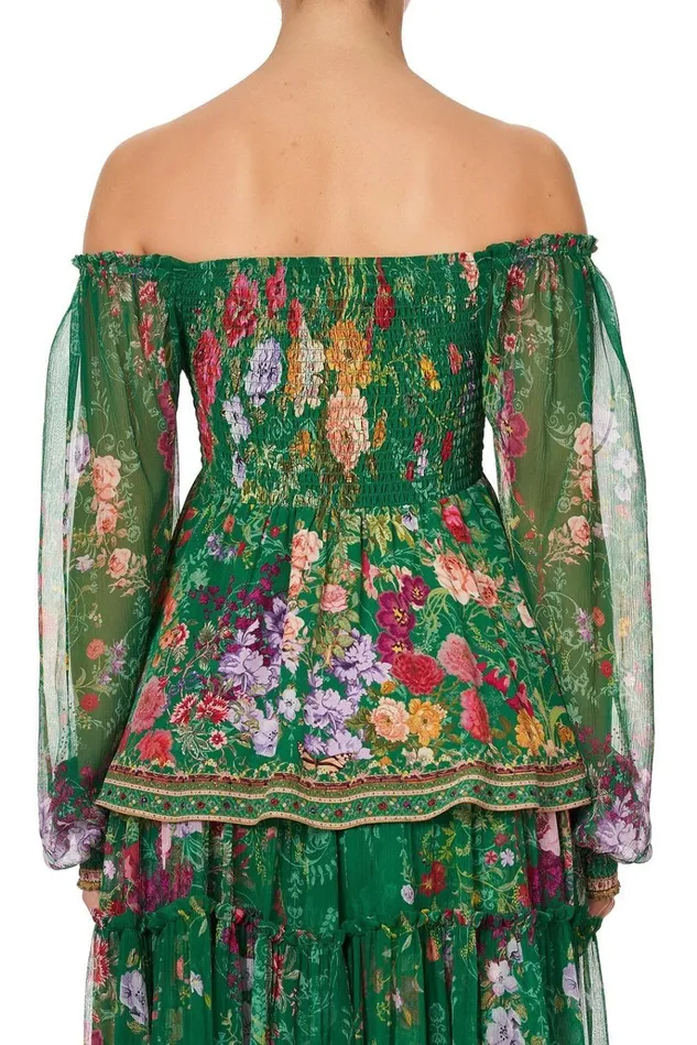 Camilla Tops Women Shirred Bodice Blouse Diaries From A Villa