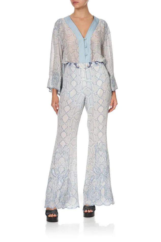 Camilla Trousers and Leggings Women Soft Flare Bush Diamond