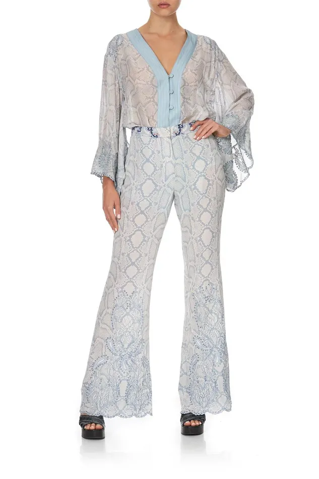 Camilla Trousers and Leggings Women Soft Flare Bush Diamond