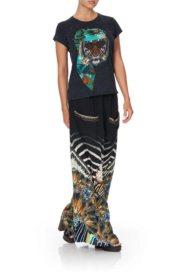 Camilla Trousers and Leggings Women Wide Leg Trouser With Front Pockets Lost Paradise