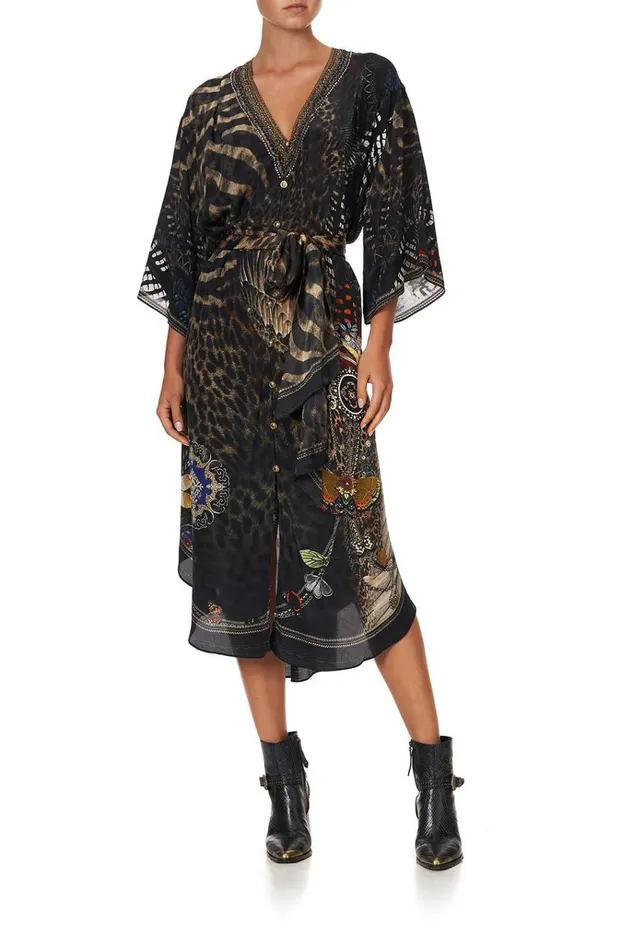 Camilla Wedding Guest Dresses Women Loose Button Through Dress Treasure Chaser