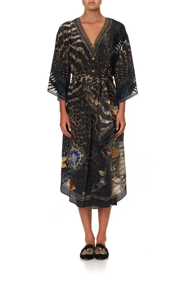Camilla Wedding Guest Dresses Women Loose Button Through Dress Treasure Chaser